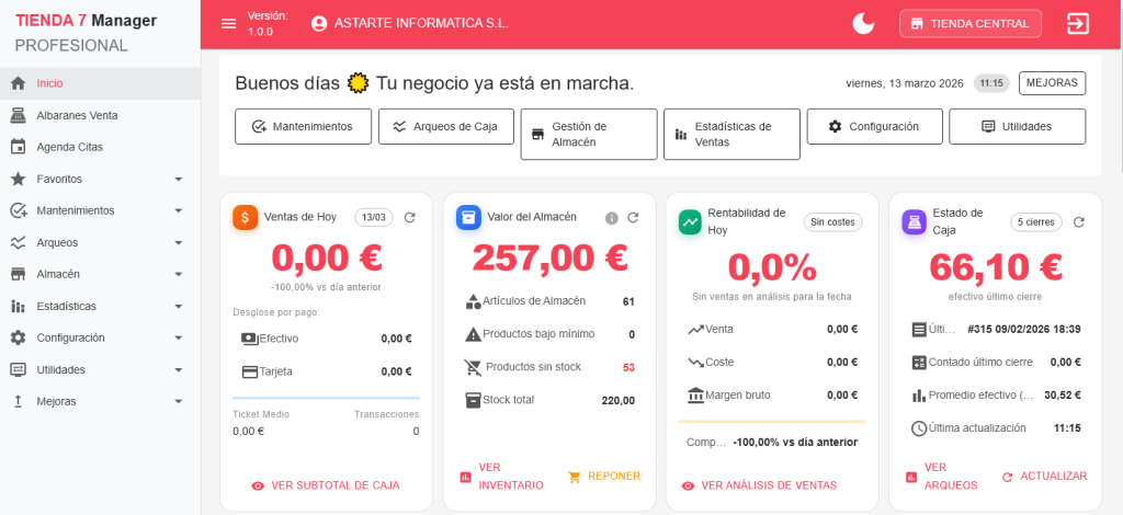 Tienda Serie 7 manager