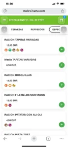 QR pedidos en mesa