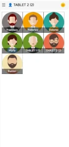 Pantalla de identificación de camareros en MAÎTRE Serie 7 Tablet