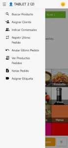 Pedidos en mesa