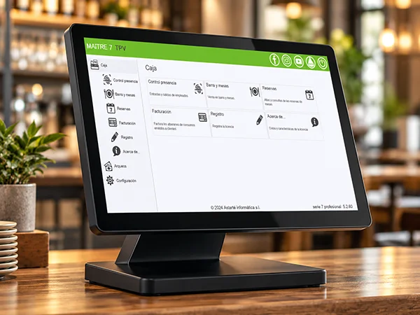 Terminal táctil con MAîTRE Serie 7 TPV